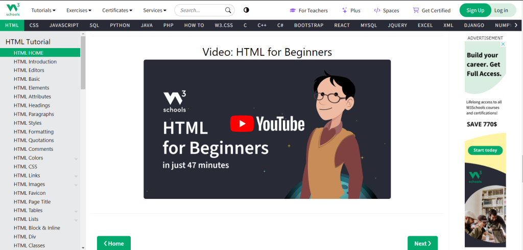 learn html and css