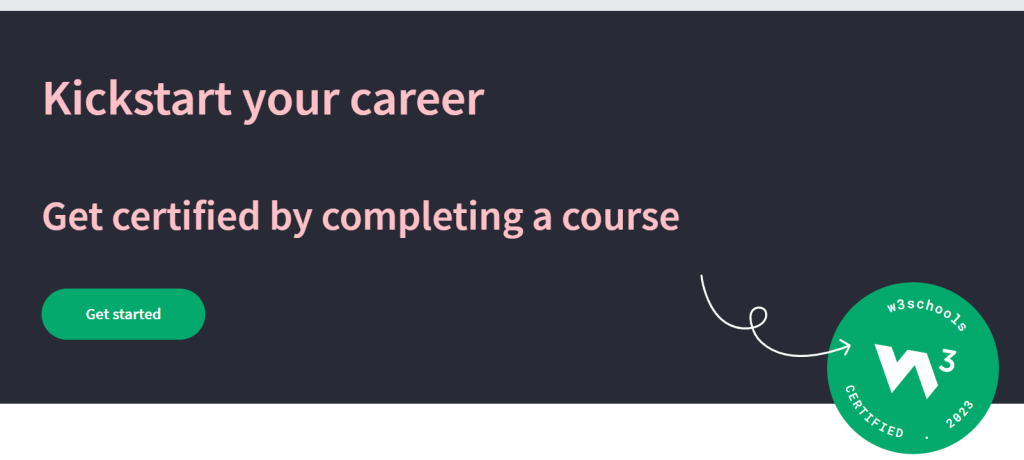 w3schools certificate